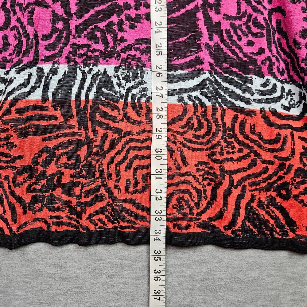 NIC+ZOE Dress Size XL Pink Black Abstract Sweater Long Sleeve Zipper Back - Picture 4 of 7